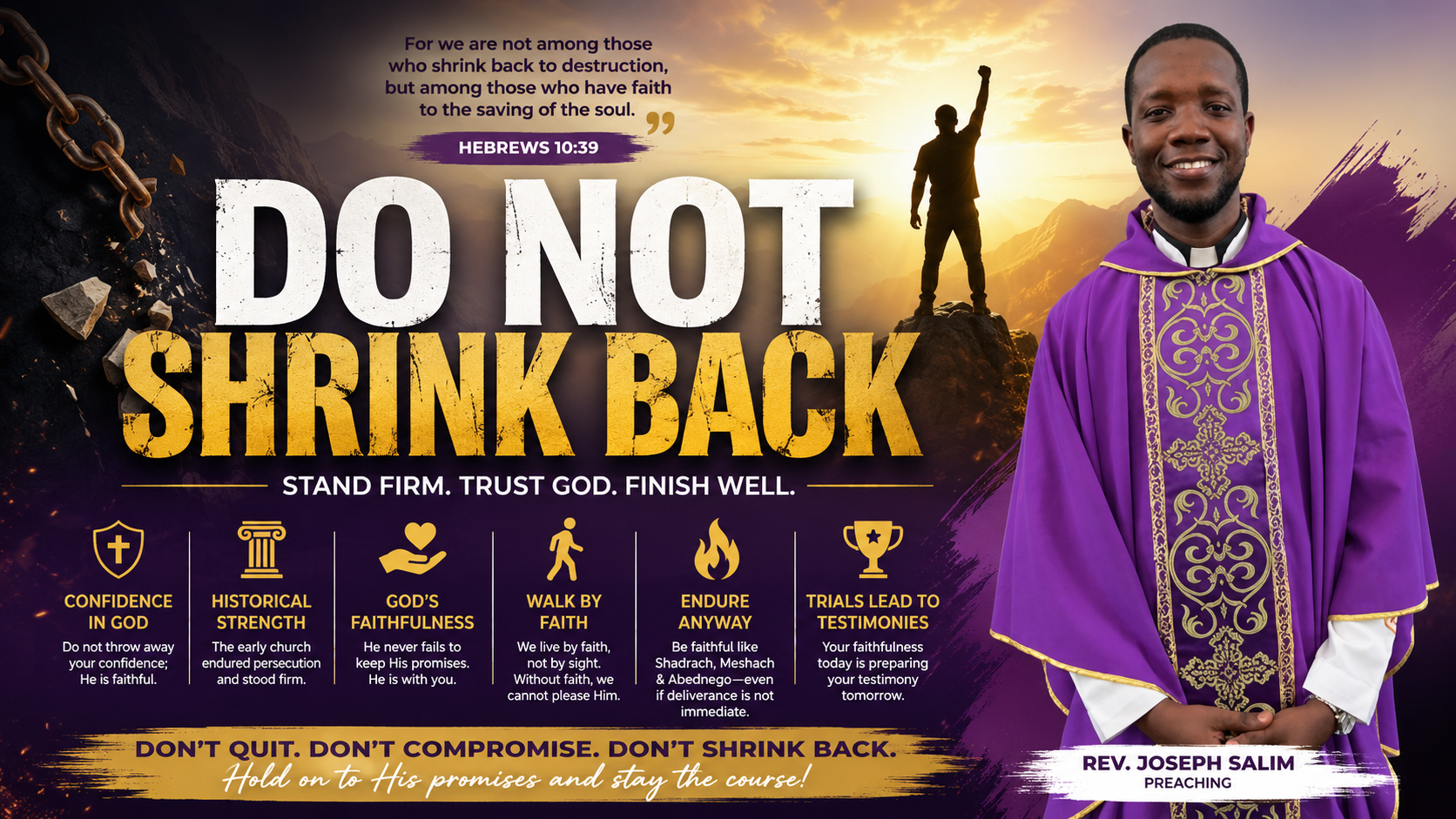 OFFICE SERMON: DO NOT SHRINK BACK